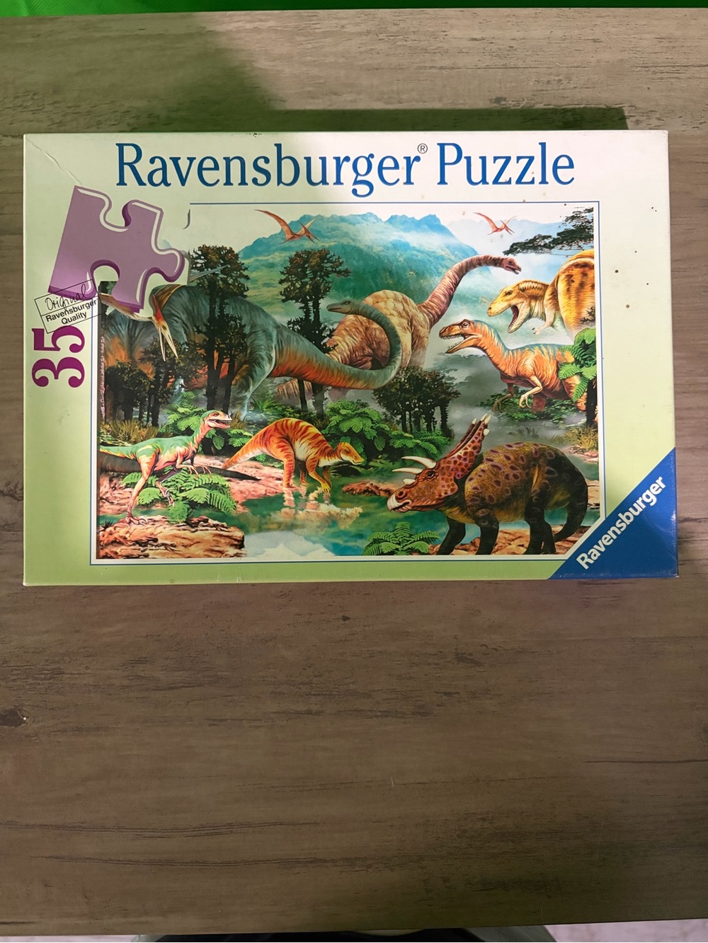 🆕💜 Vintage 1990s Ravensburger Dinosaur 35 Piece Jigsaw Puzzle Complete